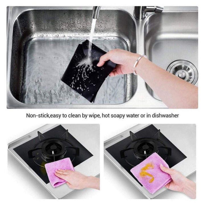 ReusaStonrfielde 4pcs Glass Fiber Gas Stove Covers | Stonrfield