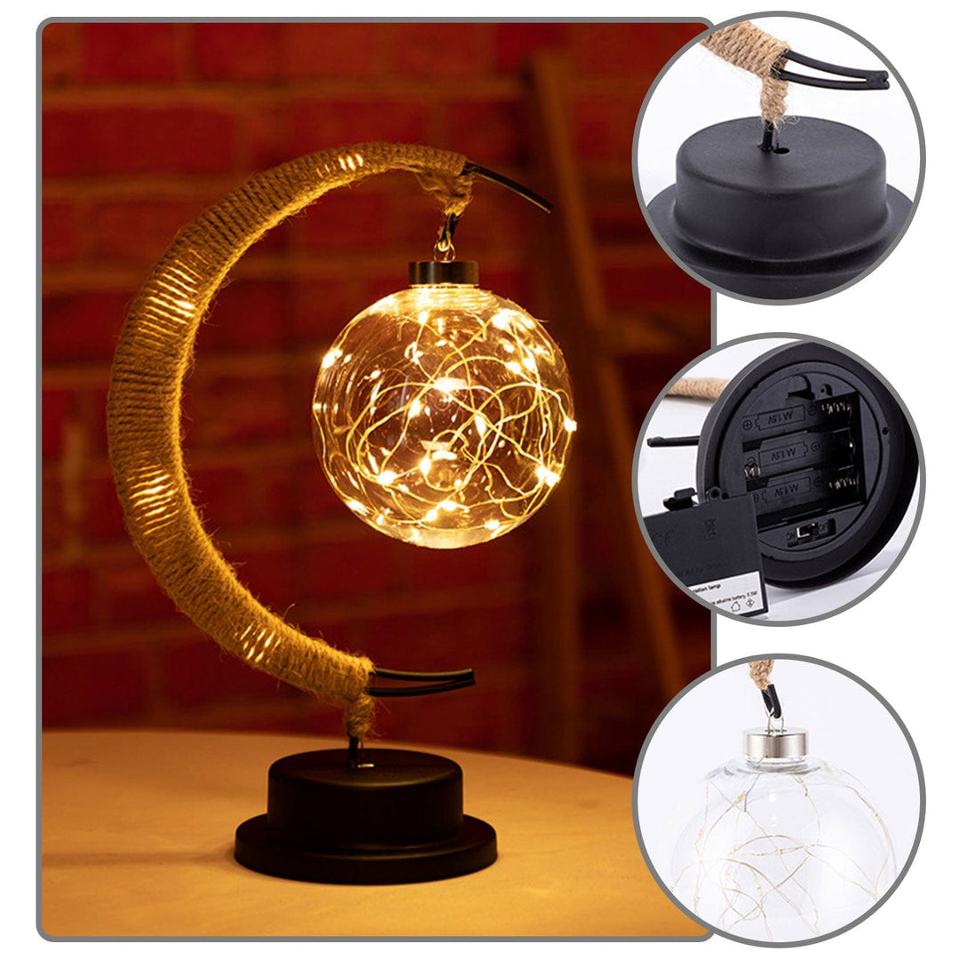 Stornfield | Rayvia Lunar Lamp - Half-Moon LED Light with Glass Globe for Warm Ambiance