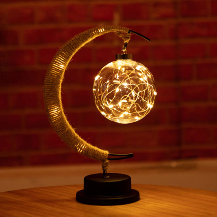 Stornfield | Rayvia Lunar Lamp - Half-Moon LED Light with Glass Globe for Warm Ambiance