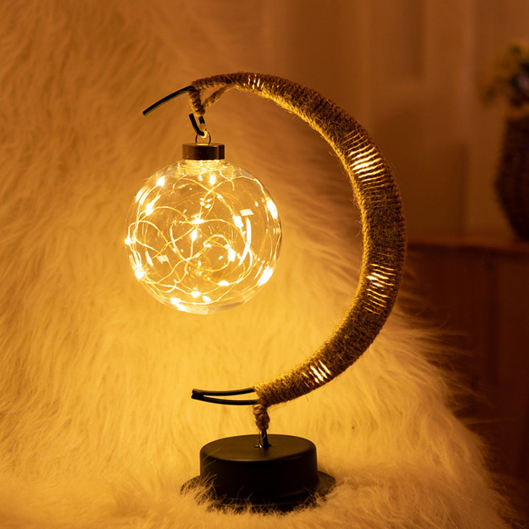 Stornfield | Rayvia Lunar Lamp - Half-Moon LED Light with Glass Globe for Warm Ambiance