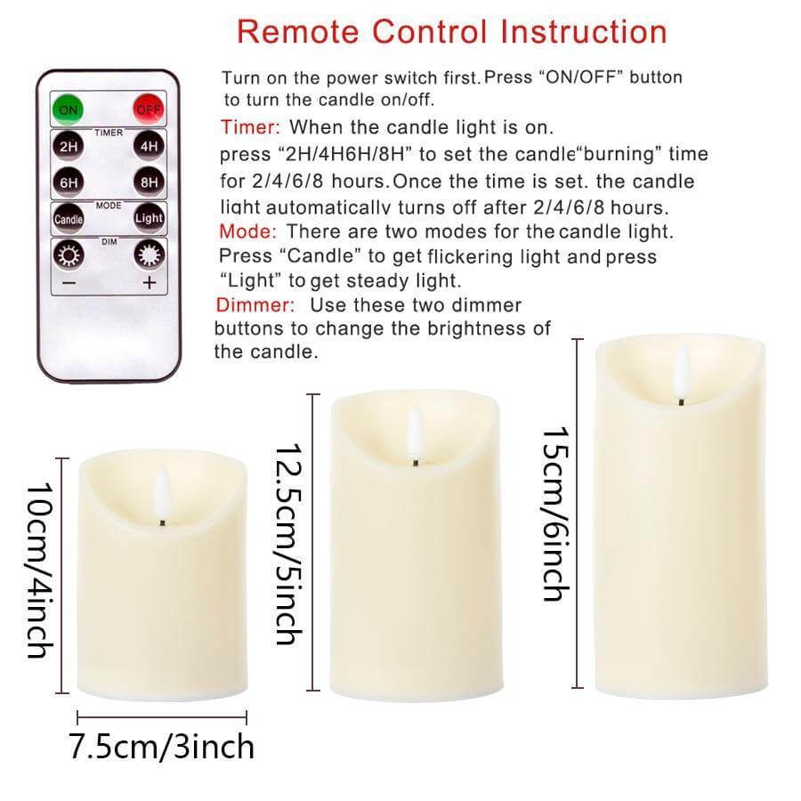 3pcs Remote Control LED Flameless Candle | Stornfield
