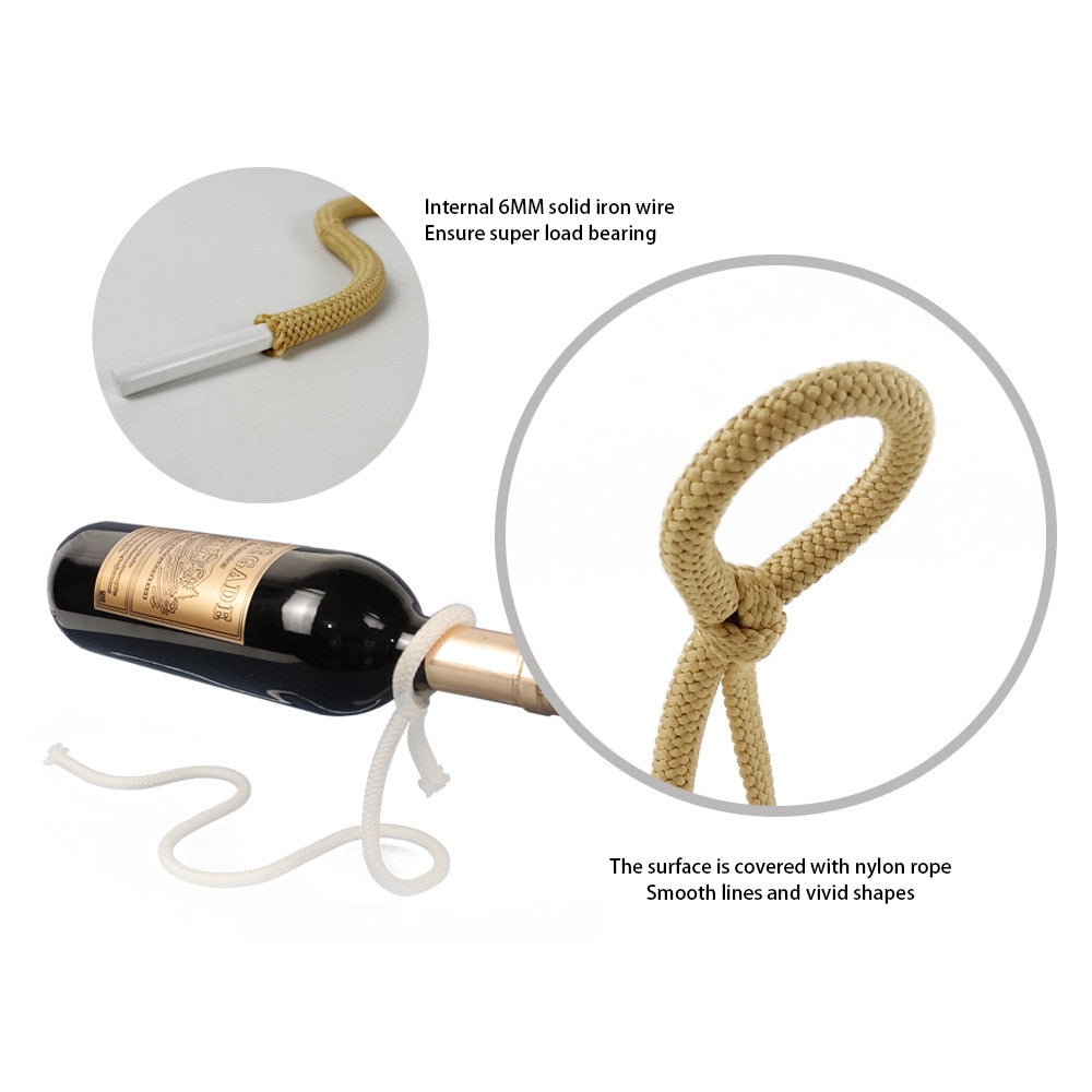 Stornfield | RopeElegance Hanging Wine Rack | Elegant Wine Storage | Unique Home Design