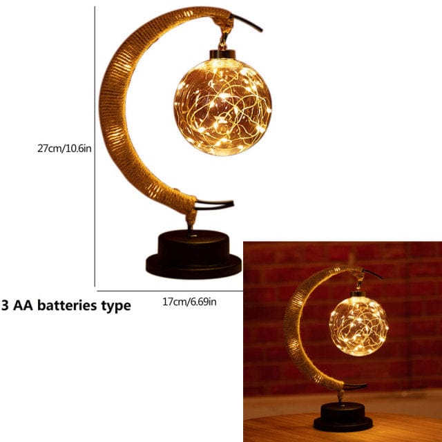 Stornfield | Rayvia Lunar Lamp - Half-Moon LED Light with Glass Globe for Warm Ambiance