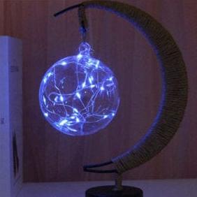 Stornfield | Rayvia Lunar Lamp - Half-Moon LED Light with Glass Globe for Warm Ambiance