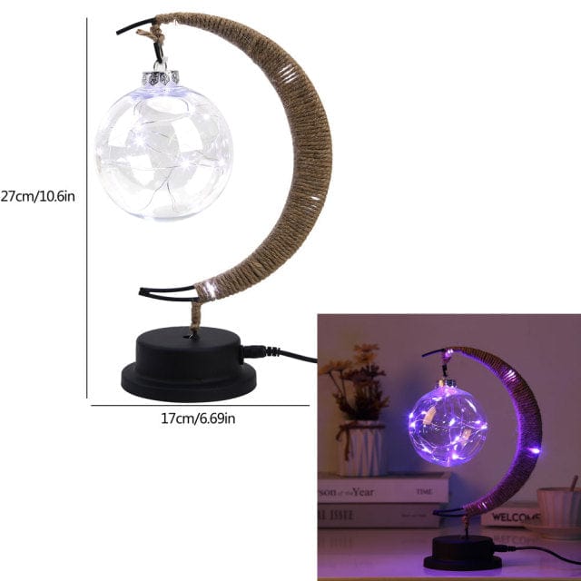 Stornfield | Rayvia Lunar Lamp - Half-Moon LED Light with Glass Globe for Warm Ambiance