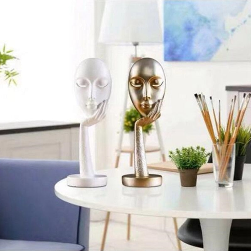 Modern Abstract Human Face Art Statue | Stornfield