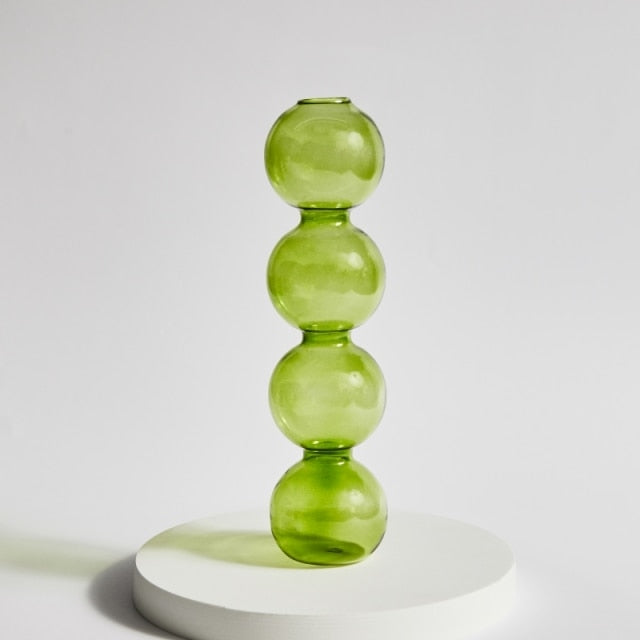 Modern Glass Candleholder-Lime | Stornfield