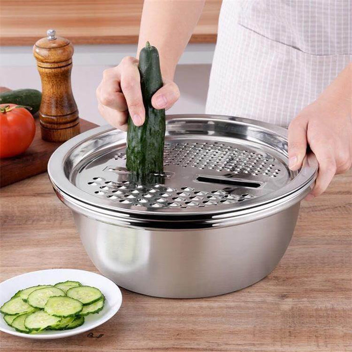 Stornfield | 3in1 Stainless Steel Vegetable Slicer with Drain Basket