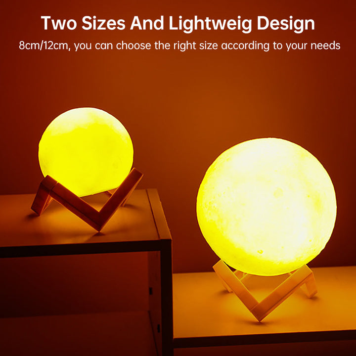 3D Light Touch Switch RechargeaStornfielde Moon Night Lamp | Stornfield