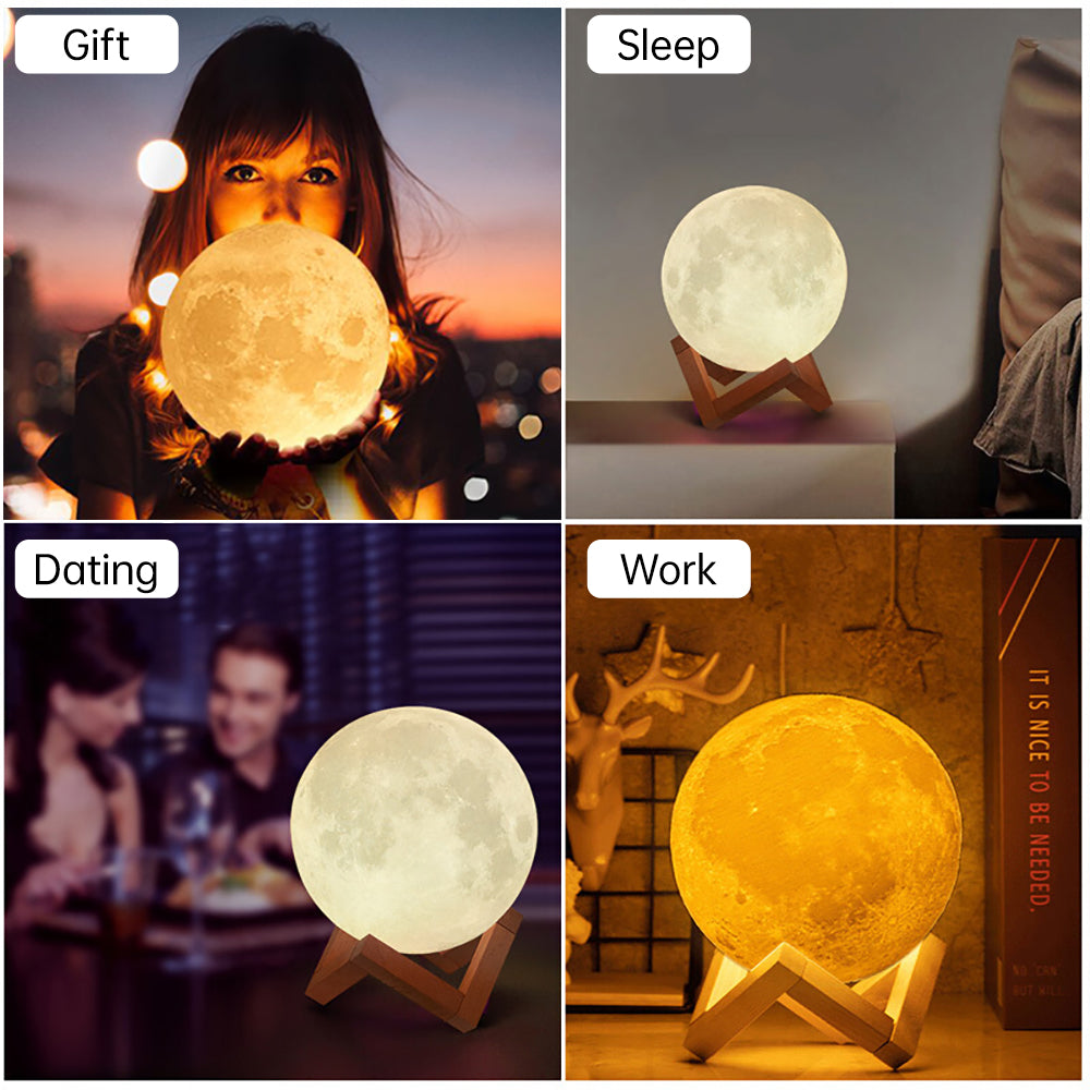3D Light Touch Switch RechargeaStornfielde Moon Night Lamp | Stornfield