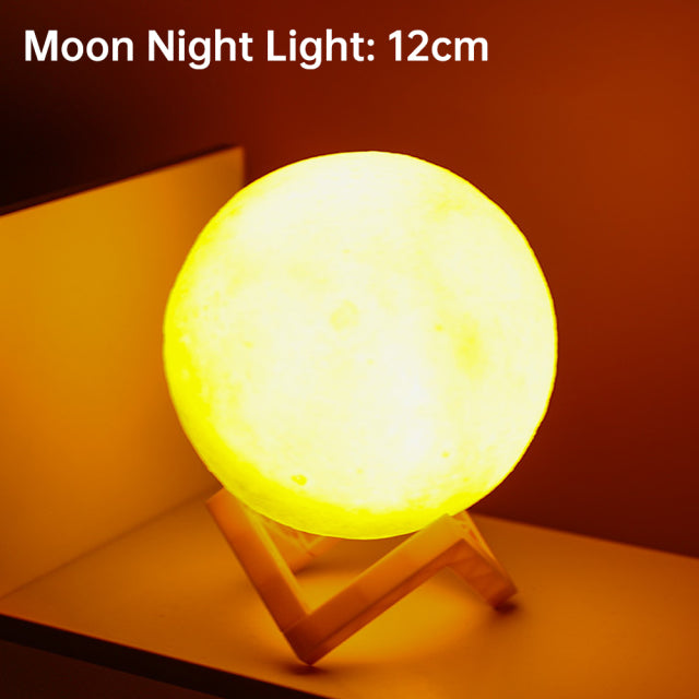 3D Light Touch Switch RechargeaStornfielde Moon Night Lamp | Stornfield