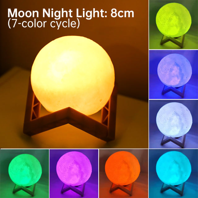 3D Light Touch Switch RechargeaStornfielde Moon Night Lamp | Stornfield