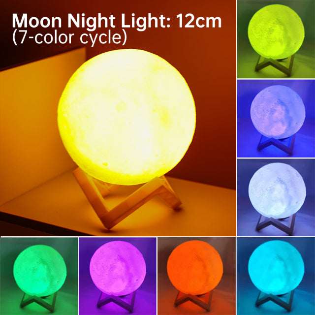 3D Light Touch Switch RechargeaStornfielde Moon Night Lamp | Stornfield