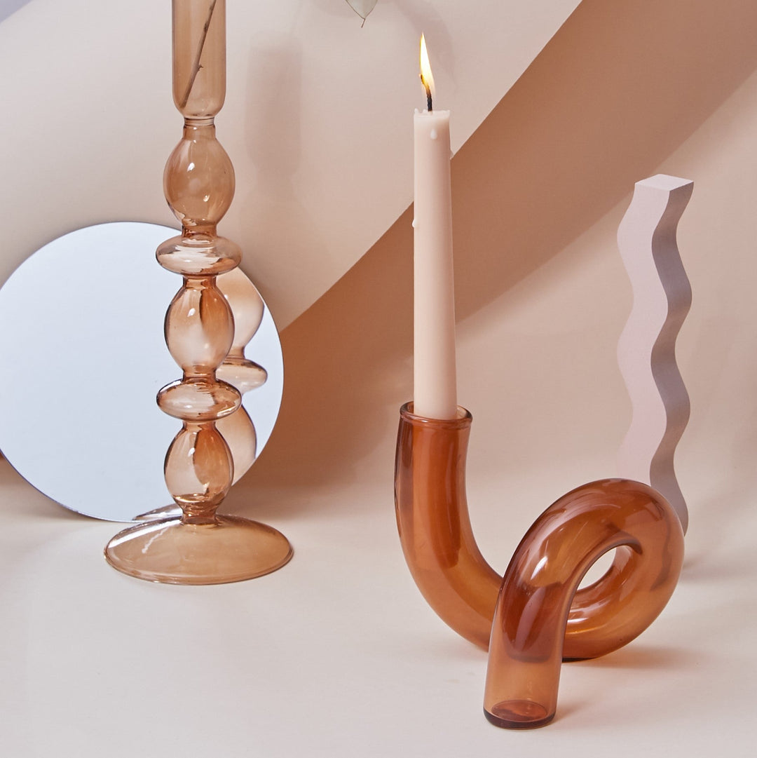 Modern Glass Chandelier - Brown | Stornfield