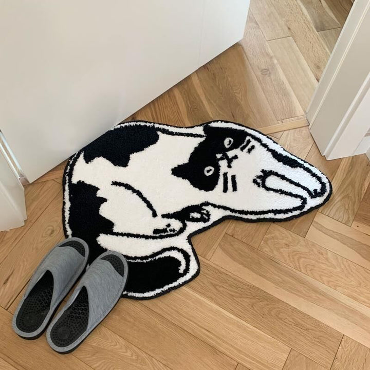 Black and white cat bath mat | Stornfield