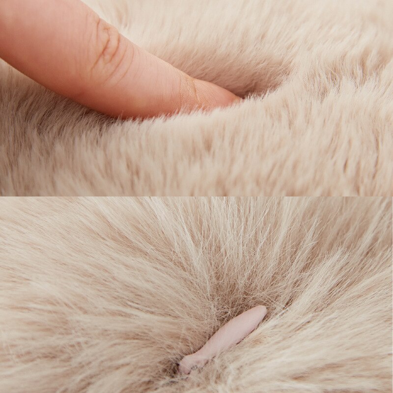 Round short-pile fur cushion | Stornfield