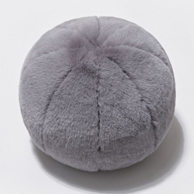 Round short-pile fur cushion | Stornfield