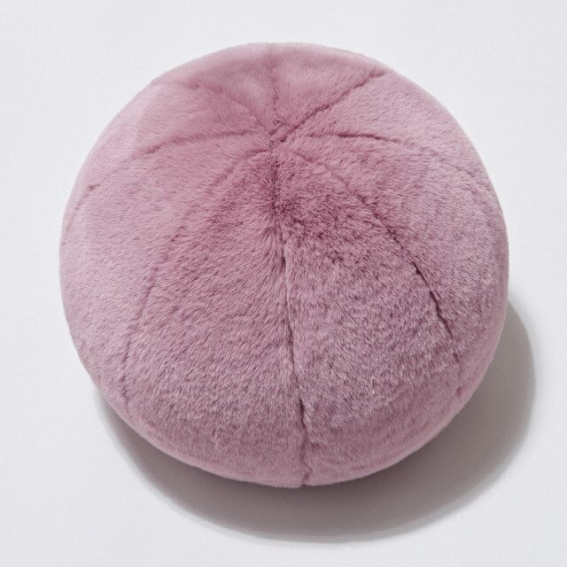 Round short-pile fur cushion | Stornfield