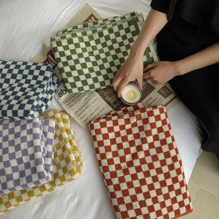 Striped and colorful checked towels | Stornfield