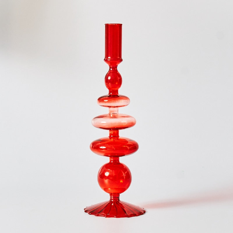 Stornfield | Cherry Red Glass Candle Holders and Vases