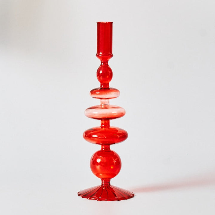 Stornfield | Cherry Red Glass Candle Holders and Vases