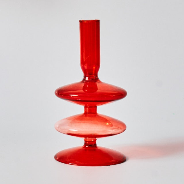 Stornfield | Cherry Red Glass Candle Holders and Vases
