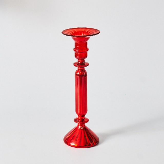 Stornfield | Cherry Red Glass Candle Holders and Vases