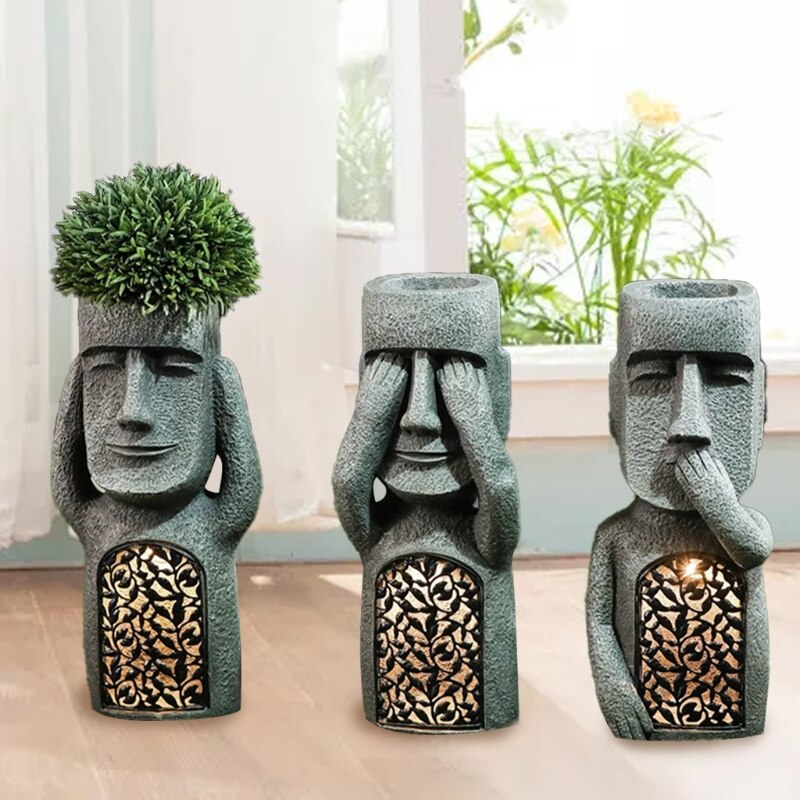Easter Island Statue Garden Flower Pot | Stornfield