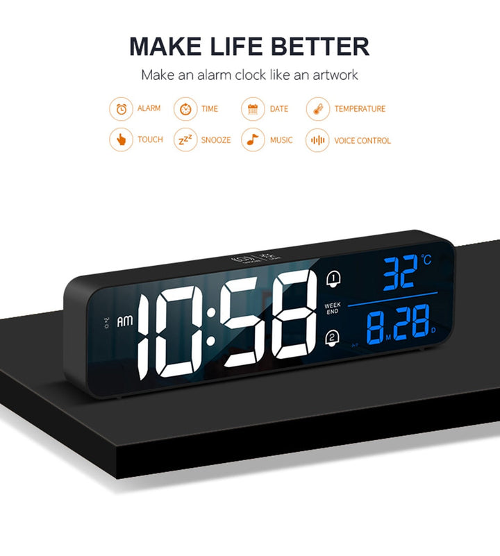 Smart Digital LED Music Alarm Temperature Clock | Stornfield