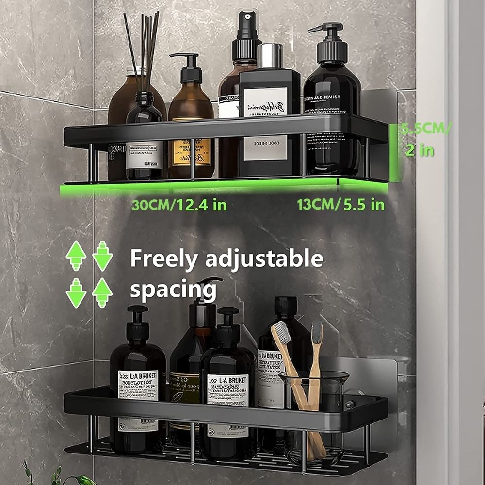 Stornfield | Metal Suction Cup Bathroom Shelves