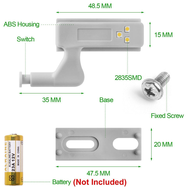 10pcs LED Sensor Hinge Wardrobe Lamp | Stornfield
