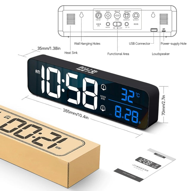 Smart Digital LED Music Alarm Temperature Clock | Stornfield