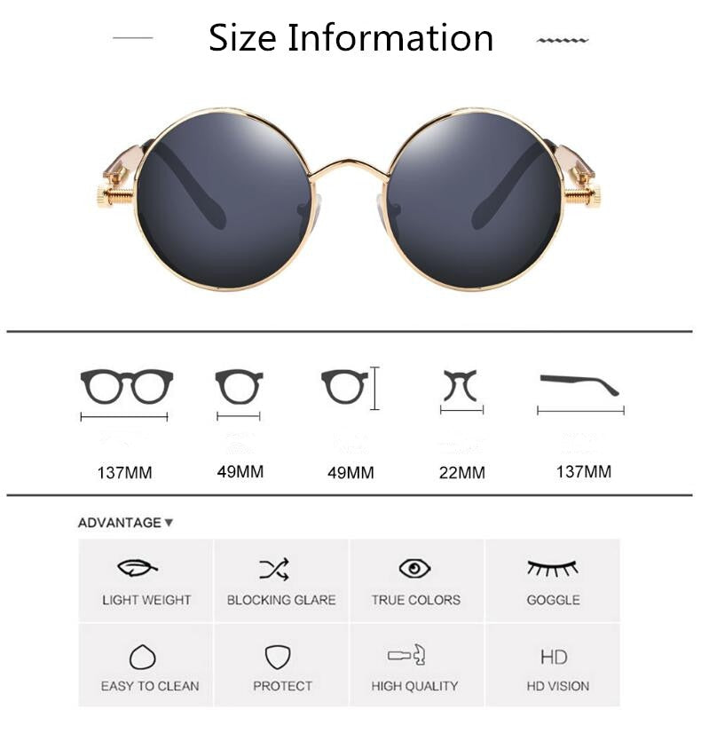 Creative Round Retro Round Metal Sunglasses | Stornfield