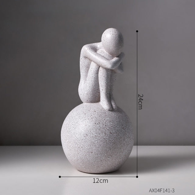 Nordic Abstract Thinker Resin Statue Sculpture | Stornfield