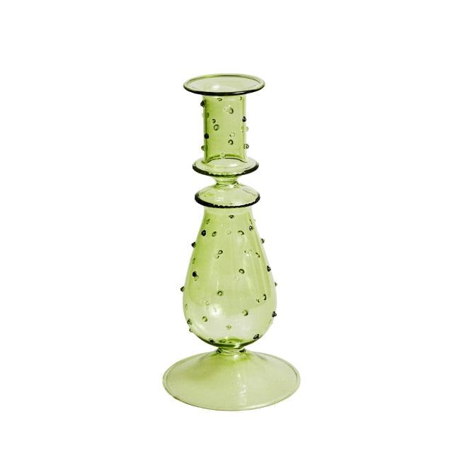 Stornfield | GlowCharm Bougeoir en Verre Pastel | Supports de Bougie Décoratifs | Décor de Table Élegant