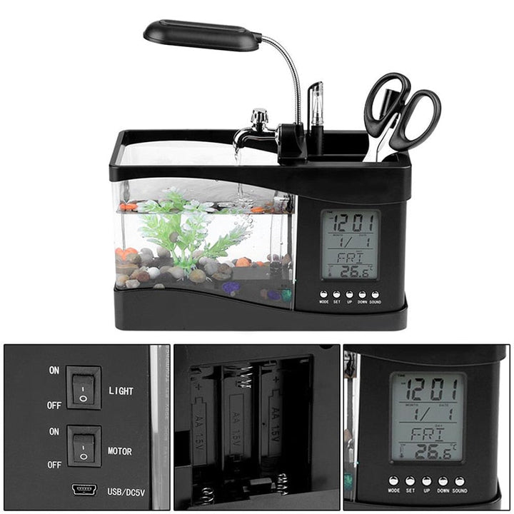 LCD Clock Mini Fish Tank Aquarium | Stornfield