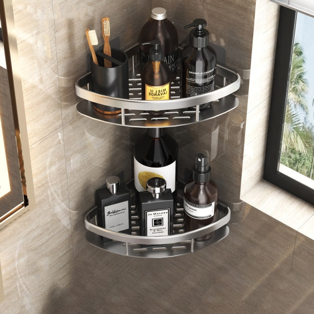 Stornfield | Metal Suction Cup Bathroom Shelves