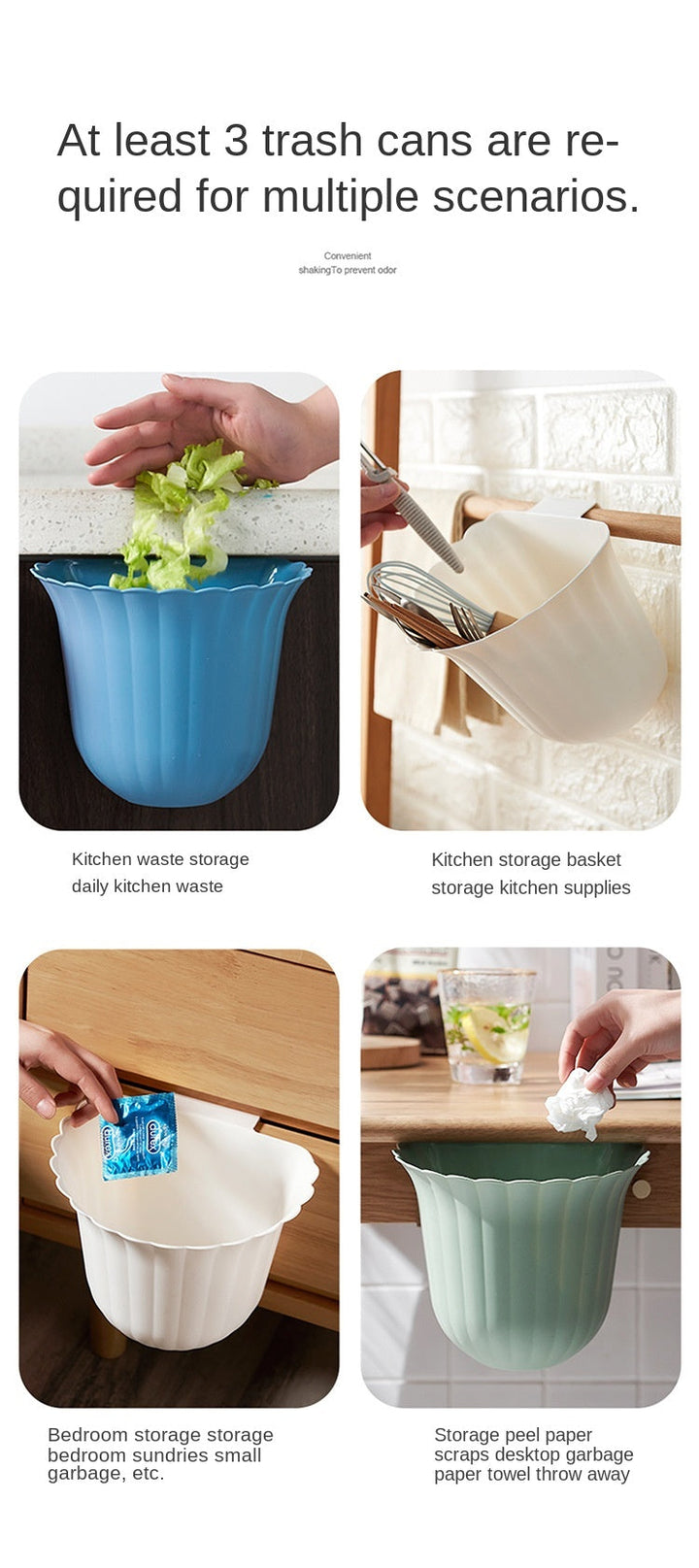 Nordic Flower Shape Hanging Trash Can | Stornfield