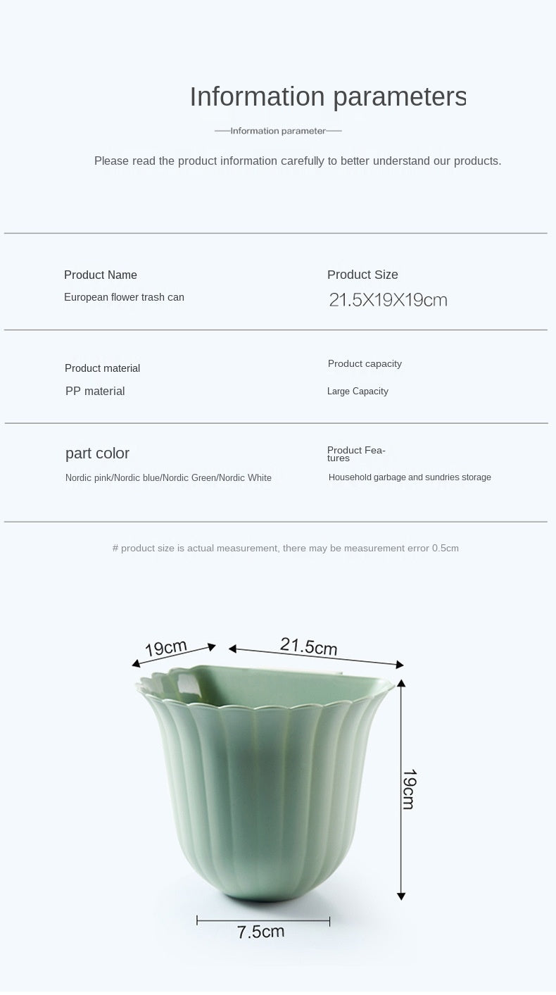 Nordic Flower Shape Hanging Trash Can | Stornfield