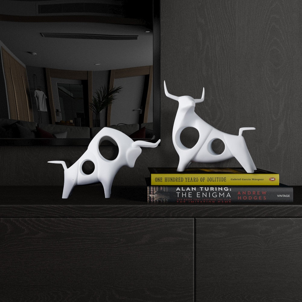 Nordic Style Bull Sculpture Home Decor | Stornfield