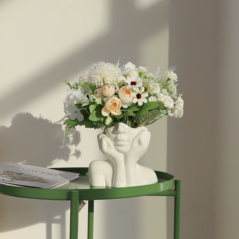 Ceramic Abstract  Human Face Flower Vase | Stornfield
