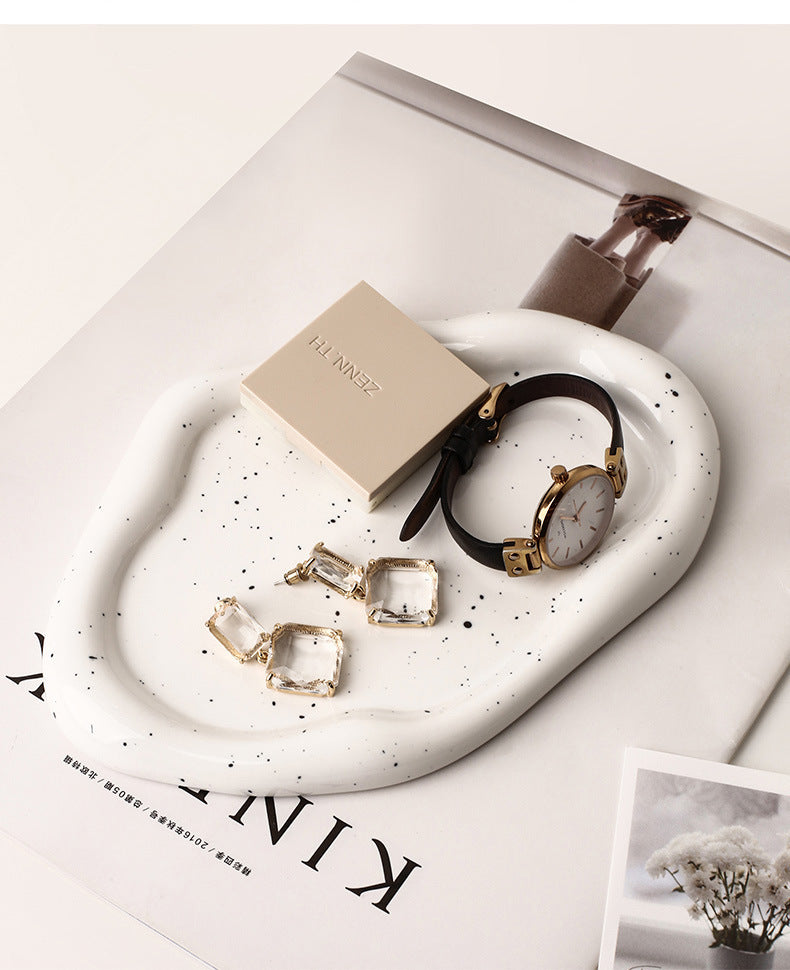 Stornfield | Chromed ceramic tray and bowl with cookies