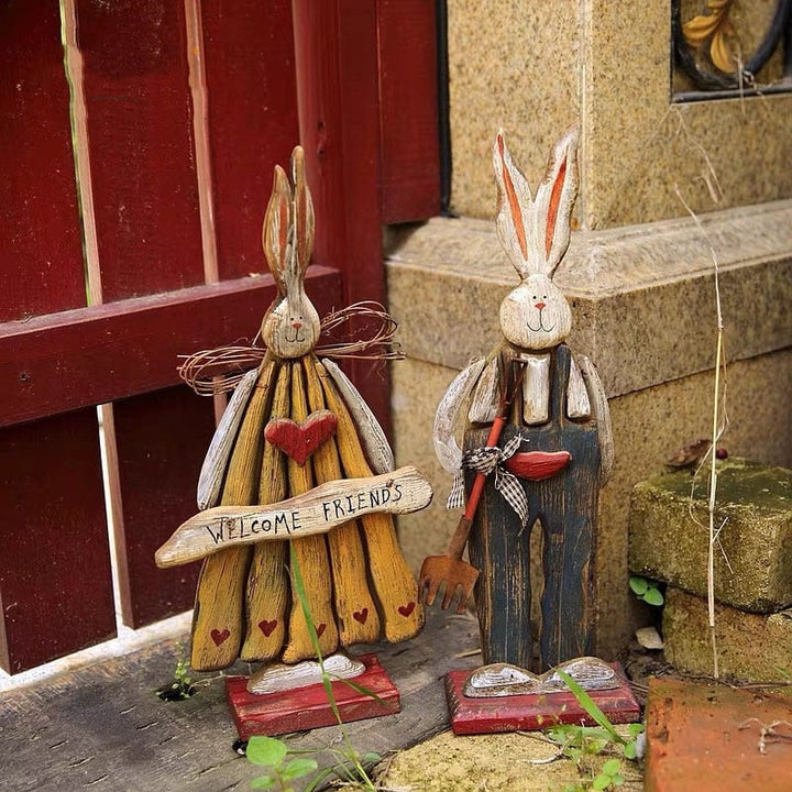 Stornfield | Retro Easter Bunny Outdoor Wooden Decoration