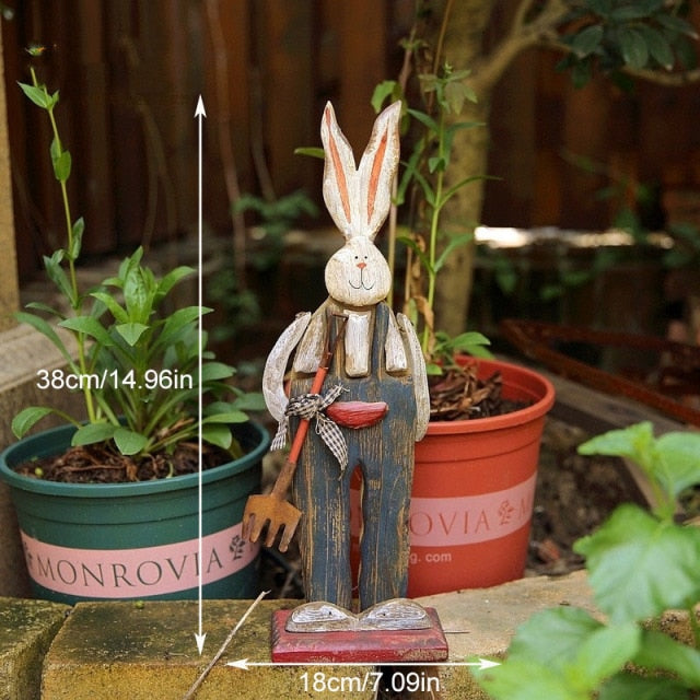 Stornfield | Retro Easter Bunny Outdoor Wooden Decoration