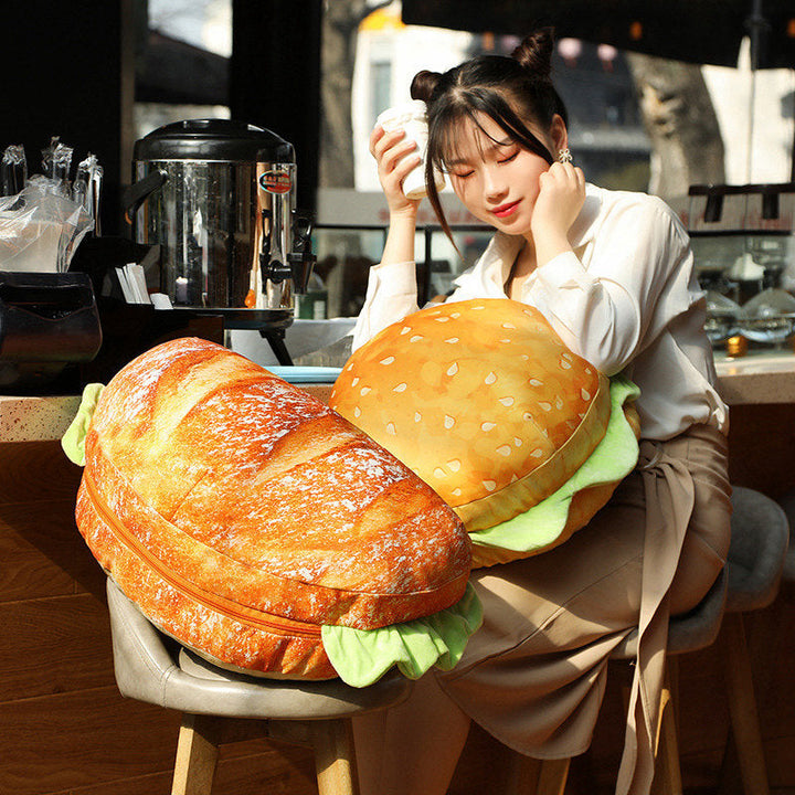2in1 Comfy Hamburger Pillow Seat Cushion | Stonrfield