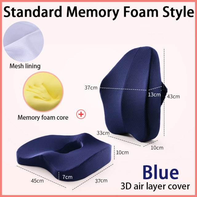 Office Chair Memory Foam Cushion Pillow Set | Stonrfield