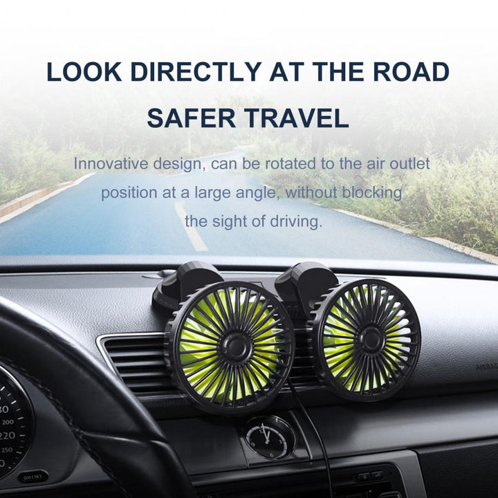 Car Dashboard Double USB Cooling Fan | Stornfield
