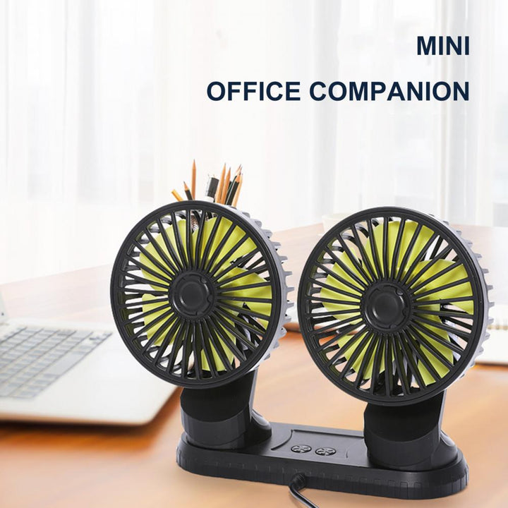 Car Dashboard Double USB Cooling Fan | Stornfield
