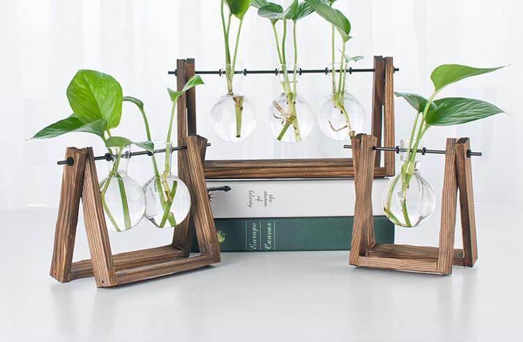 Decorative  Wooden Vase With Wooden Tray | Stornfield
