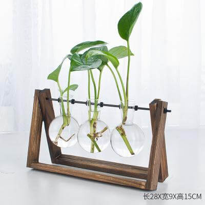 Decorative  Wooden Vase With Wooden Tray | Stornfield